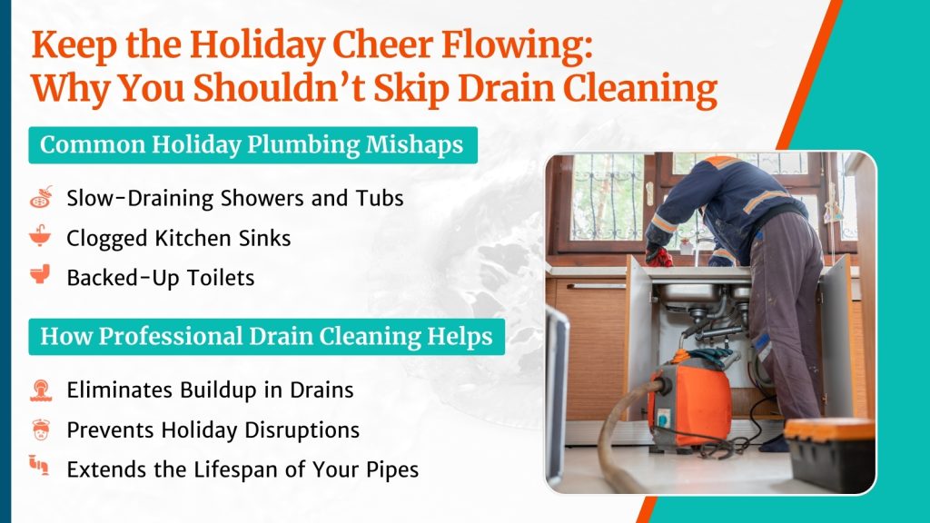 Keep the holiday cheer flowing by ensuring your drains are clean and clear this season